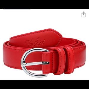 Genuine Felari High Quality Leather Belt-RED-Women